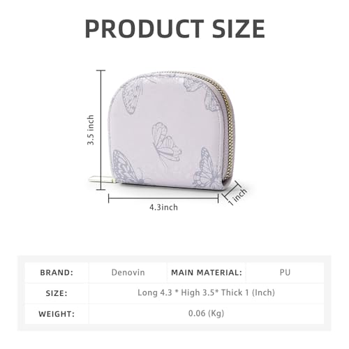 Credit Card Holder, Coquette Wallet for Women, Cute PU Leather Ladies Teen Girls Female Cardholder Wallets, Accordion Purse, Aesthetic Print Butterfly Design Zipper Around (Purple)2