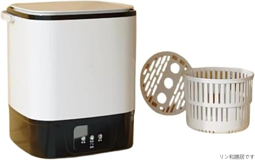 リン和膳居です全自動ミニ洗濯機、スマートホーム、小型ポータブル、洗濯と乾燥が1つに、ポータブル、10L、排水バスケット、脱水機能、殺菌機能、青色光殺菌、省スペース、節水、時間節約、省エネ、ホース、ベビー下着と靴下の洗浄アーティファクト付き (自動モデル[ブ