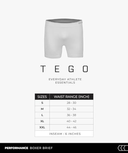 Image of TEGO Core Men's Performance Boxer Brief | Seamless Anti-Chafe Underwear | Soft Compression | 6 inch Inseam | Lightweight & Odour-Control | Designed for Running and Lifting
