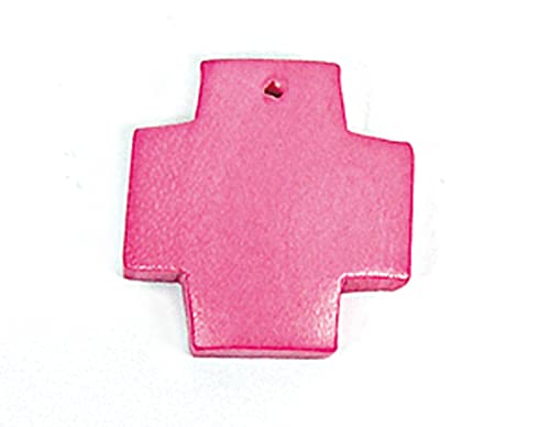 Pendentif croix en bois rose de 23 mm pour bijoux et présents faits main