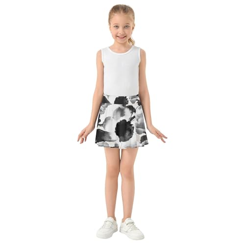 Floral Watercolor Toddlers Tennis Skirts Children Athletic Shorts for Girls Skorts Flowy Skort 4t3