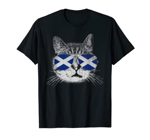 Cat Shirt Scottish Scotland Flag Country Retro Funny Camiseta