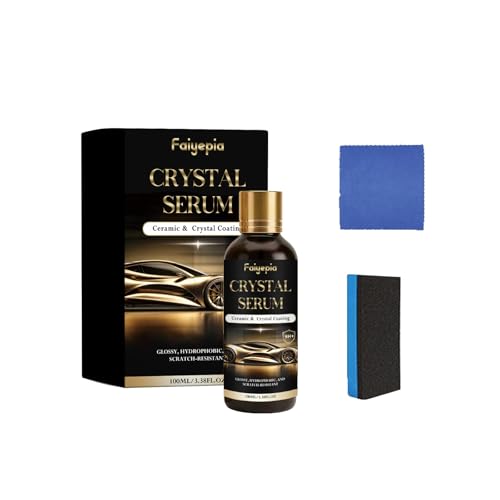 Crystal Serum for Cars, 100ML Advanced Graphene Ceramic Coating for Cars, 9H+ Hardness Coating for Auto Paint Protection, Deep Gloss Hydrophobicty Anti Scratch (1PC)