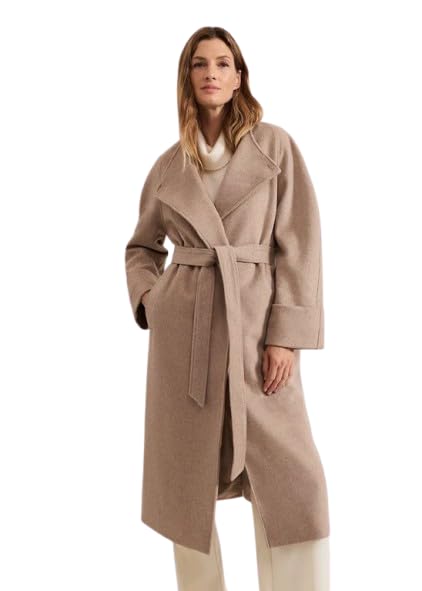 Patakadevi | Women Woolen Solid Full Sleeve Long Coat For Winter Outings | Wool Blend Fabric | Long Style | Soft Warm Material | Solid Beige | Size P | Classic Full Sleeve Design Patakadevi | Women Woolen Solid Full Sleeve Long Coat For Winter Outings | Wool Blend Fabric | Long Style | Soft Warm Material | Solid Beige | Size P | Classic Full Sleeve Design