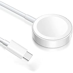 Cargador Para Watch Serie 6 Cargador para Reloj, Cable de Carga Inalámbrico Magnético de 1M con Certificado MFi para Watch, Cargador de Reloj USB Portátil Compatible con Watch Series 8/7/6/5/4/3/2/1/Ultra/SE(1M)