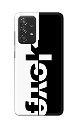 Image of PRINTFIDAA One Words Fukc Love Creative Art Innovative Wonderfull Printed Designer Hard Case for Samsung Galaxy A52 / A52 5G (6.5 inch) Back Cover -(e) RPM1003