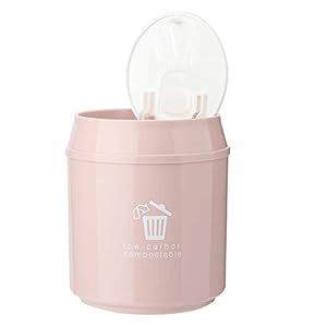 Kleine prullenbak met deksel, mini tafelblad bureau afval prullenbak vuilnisbak voor slaapkamer badkamer(Roze)