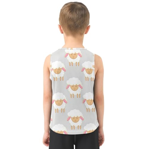 J JOYSAY Cartoon Cute Light Gray Boys Tank Top Sleeveless Muscle Shirts Quick Dry Kids T-Shirts 3-15T3