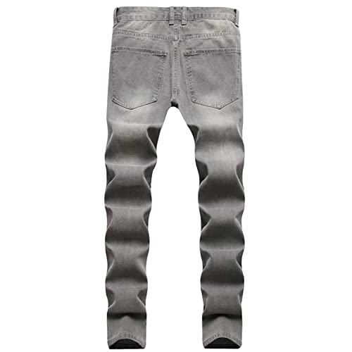 Maiyifu-GJ Men's Straight Leg Ripped Jeans Distressed Slim Fit Hip Hop Denim Jeans Casual Biker Jean Trousers with Hole2