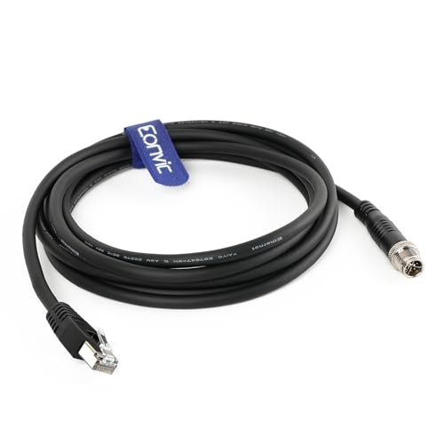 Eonvic Cognex Industrial Ethernet M12 X-Type to RJ45 High-Flex GigE Vision Camera