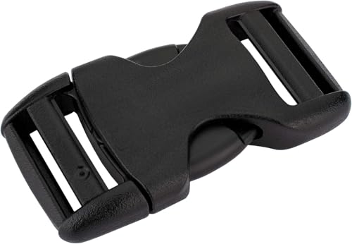 Zipperstop YKK 1" Inch YKK Flat Heavy Duty Dual Adjustable Side Release Plastic Buckles - 10 Buckles Per Pack - Made In The United States