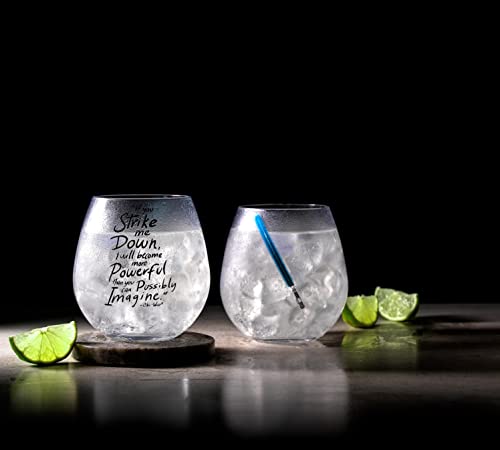 Joyjolt Star Wars Obi-Wan Kenobi Lightsaber Stemless Drinking Glass - 15 Oz - Set Of 2 #TOP4