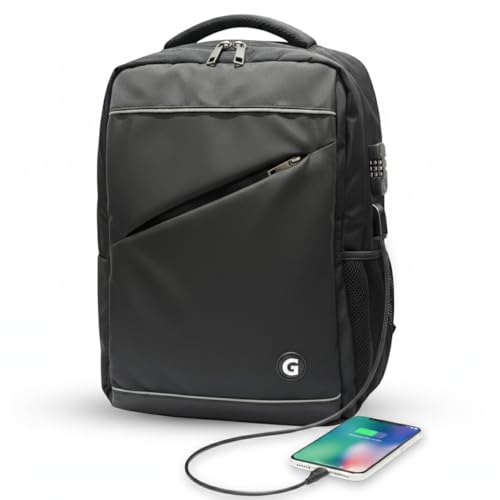 Image of GadgetBite Stealth 20 Litre Laptop Bag with 15.6 Inch Laptop Compartment USB Charging Port and Organiser Pocket Bags for Men Women Boys Office College and Travel with Bottle Pocket - Black