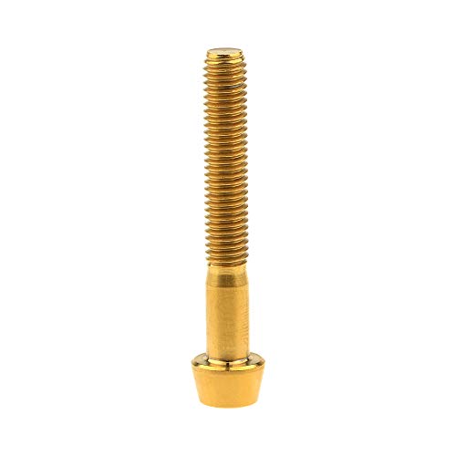 Image of Titanium Ti Bolt M5x9 16 18 20 25 30 35 40 45 50 55 60mm Tapered Head Screws Pack of 4 (M5x35mm, Gold)