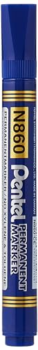 Pentel - Marcador Permanente Punta Biselada Apto Para Casi Todas Las Superficies. Color Azul.