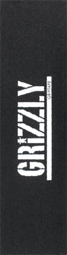 Grizzly Single Sheet Stamp Black White Griptape Skateboarding Grip tape