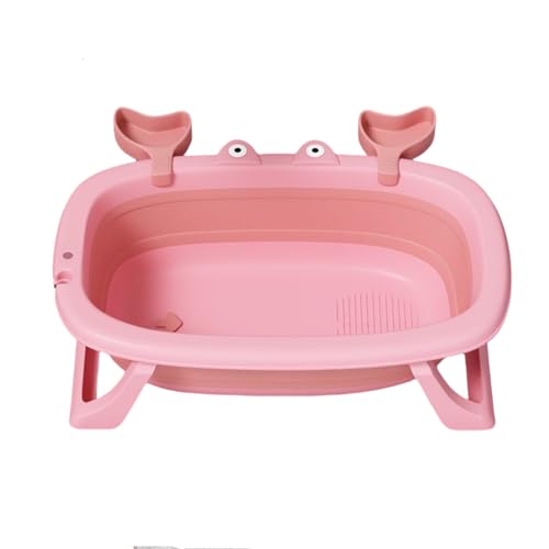 BHJWSA ペットバスタブ 子犬用バスタブ 折りたたみ式 ポータブル 便利な入浴 大容量 持ち運び簡単 小型・中型犬に最適 衣類や靴を浸す 多機能 (ピンク,A)