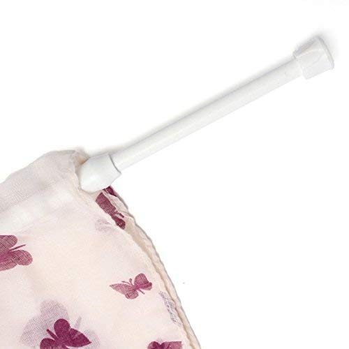 Warehouseshop WSS - Blanc Ressort Extensible Télescopique voile tension Rideau Douche Tour de lit Tringle à rideau chargé Bâton TIGE bain placard fenêtre - Blanc, 30cm-50cm