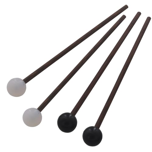 QINGFAN par de baquetas de tambor con mango de madera y punta de goma para instrumentos de percusión miniatura 6