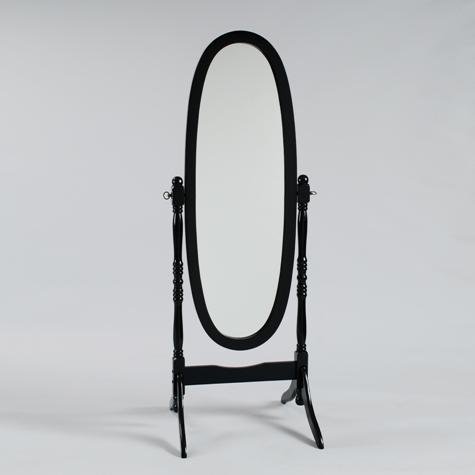 Click 2 Go 23.25''x 19.25''x 59.5''H Black Finish Cheveal Mirror