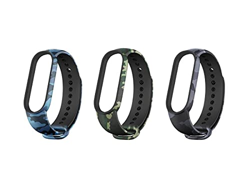kit com Pulseiras de silicone camufladas para mi band 5 ou 6