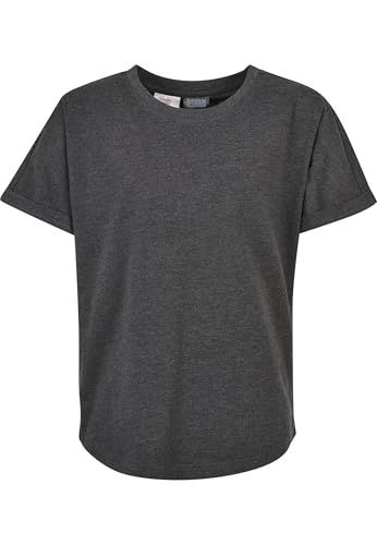 Urban Classics Kids Girls Short Kimono Tee Oversized Crop T-Shirt Girls Sizes 110/116-158/164, Charcoal, 134-140 cm