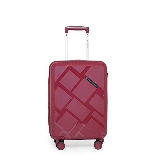 Image of SWISS MILITARY Star Lightweight Hard-Sided 20 Inch Cabin Size Textured Travel Luggage Trolley Bag, Overnighter Suitcase Bags with Durable ABS Body & TSA Lock, Smooth 360 Spinner Wheels - Mauve