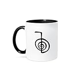 3dRose Reiki power symbol cho ku rei choku rei for protection cleaning clearing energy or boosting healing - Two Tone Black Mug, 11oz , 11 oz, Black/White