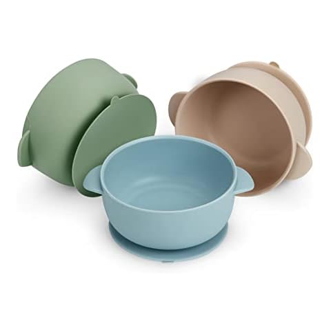 PandaEar Set de 3 Tazones para Bebés con Ventosa de Silicona Antideslizante Cover