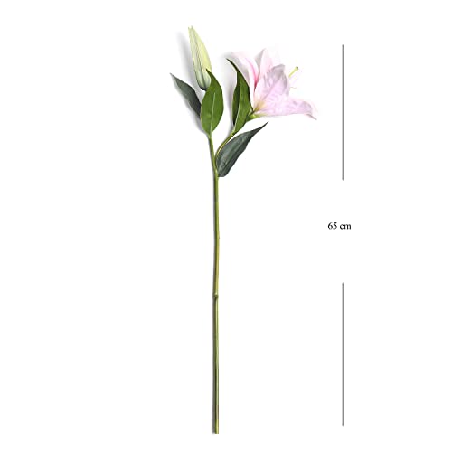 Image of PURE HOME + LIVING Pink Faux Tigerlily Spray (Made of Plastic, Wire and Fabric) Artificial Lily Flowers, Floral Arrangements for Table Centerpieces(Height-65cm) Pack of 1