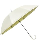 晴雨兼用 日傘 雨傘 [なごみや] 長傘 PUジオメトリックバイカラー遮光 暑さ 熱中症 日焼け 紫外線 UV 対策 レディース 50cm ホワイト