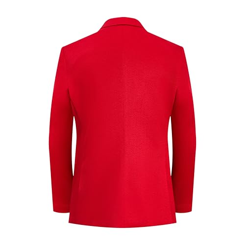 Elie Balleh Men’s Solid Blazer and Sports Coat, Premium Stylish & Comfortable with Natural Stretch, Distinctive Design, Red X-Large2
