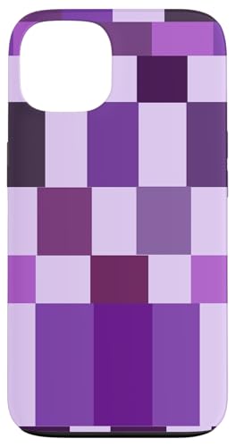 Purple Color Block Checkered Checker Abstract Checkerboard �X�}�z�P�[�X iPhone 13 �p