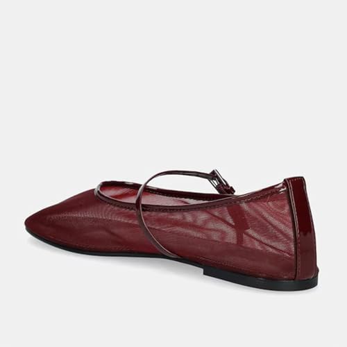 MICIFA Mesh Ballet Flats for Women Round Toe Ballerina Flats with Buckle Strap Comfortable Mary Jane Shoes Casual Daily Wear Shoes4