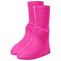 Reusable Waterproof Shoe Boots Covers for Kids Adult - Anti-Slip Slip-On High Top Snow Boots Galoshes Overshoes Boot Protectors for Cycling, Hiking & Snow, Rain & Mud L Ladies Hot Pink Footwear