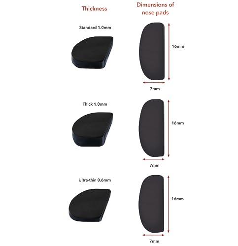 Setex Gecko Grip 1.8mm Anti-Slip Nose Pads for Eyeglasses, (5 Black Pair) Micro-Structured Fibers