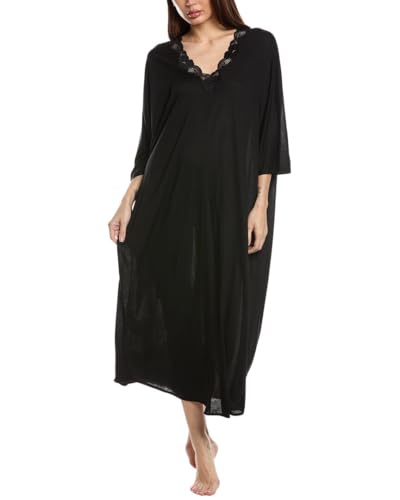 Caftan Natori Zen Floral noir idéal pour vos matinées de détente à la maison