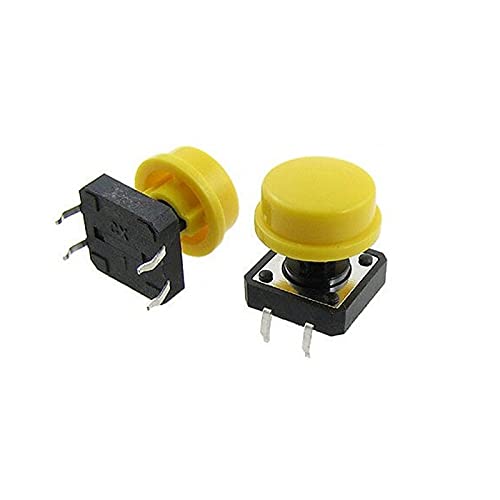 Tactile Push Button Switch With Round Cap - 12x12x7.3mm - Pack Of 4