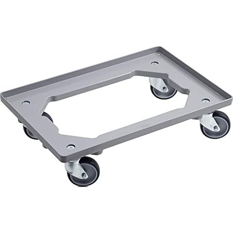 Werkzeyt 821500 Transport Roller 615 x 415 mm for Euro Stacking Containers 600 x 400 mm - 250 kg Capacity ABS Frame TPE Wheels / Transport Aid for Stacking Boxes / Box Roller Cover