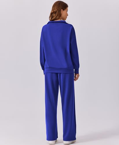 Image of PINSPARK 2 Piece Sets for Women 2026 Fall Outfits Sweatsuit Oversized Sweatshirt Wide Leg Sweatpants Matching Set Tracksuit