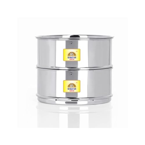 Image of Rakesh Gold Stainless Steel Cooker Container /Cooker Separator for 3-liter inner lid cookers | Stackable, Food Grade, Rust-Free, Easy to Clean