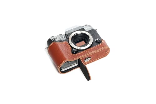 Demi-étui fait main en cuir véritable pour Fujifilm X-T50 - Rufous
