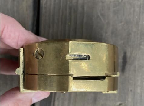 Brújula prismática antigua de latón con lente de mira y espejo – Brújula de navegación estilo militar vintage en caja de madera | Regalo coleccionable para senderismo y camping marítimo miniatura 4