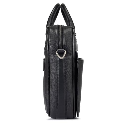 Image of Da Milano Leather Laptop Bag for Men & for Women - Fits Up To 15 inch Laptop (6166A)