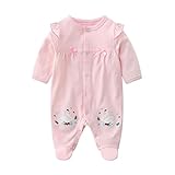 Infant Baby Girls One Piece Jumpsuit 100% Organic Cotton Romper for 0-3 Month Newborn Baby Spring Autumn Summer Outerwear Swan