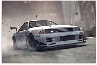 Canvas Painting Wall Art Racing Car Oil Painting Print Abstract Canvas Wall Art Modern Artwork Art Poster Picture For Living Room Bedroom Bathroom Office Kitchen Hotel Decor Unframe 12x18inch(30x45cm)