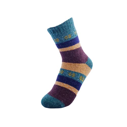 Image of JOYCA & CO. 3-5 Pairs Womens Multicolor Fashion Warm Wool Cotton Thick Winter Crew Socks