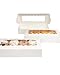 qiqee 50 Packs White Cookie Box with Window 12x5.5x2.5 Inch Two Uses Pastry Biscuit Bakery Box For Packaging