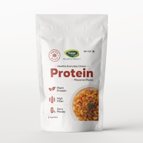 Image of Thanjai Natural Protein Pasta | 22g Plant Protein | 4.7g Dietary Fiber | Zero Maida | Healthy Alternative to Regular Pasta | Ragi Millet | 200g