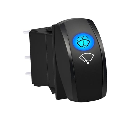Interrupteur à bascule pour lave-glace de voiture 6 broches DPDT 12V bleu étanche